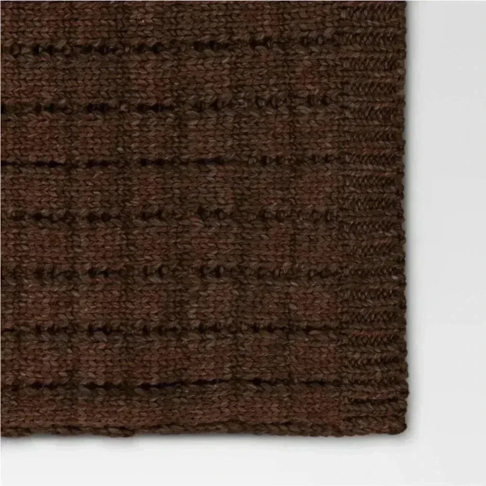 NWT‎ Marled Knit Throw Blanket Dark Brown - Threshold